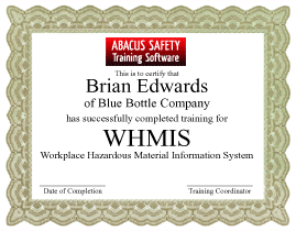 whimis certificate